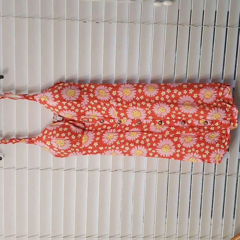 Orange Floral Top Dress S-M